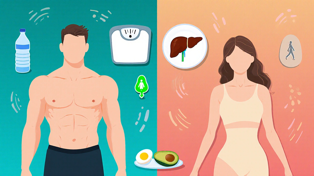 Muži a ženy s vizuálními faktory ovlivňujícími detoxikaci.