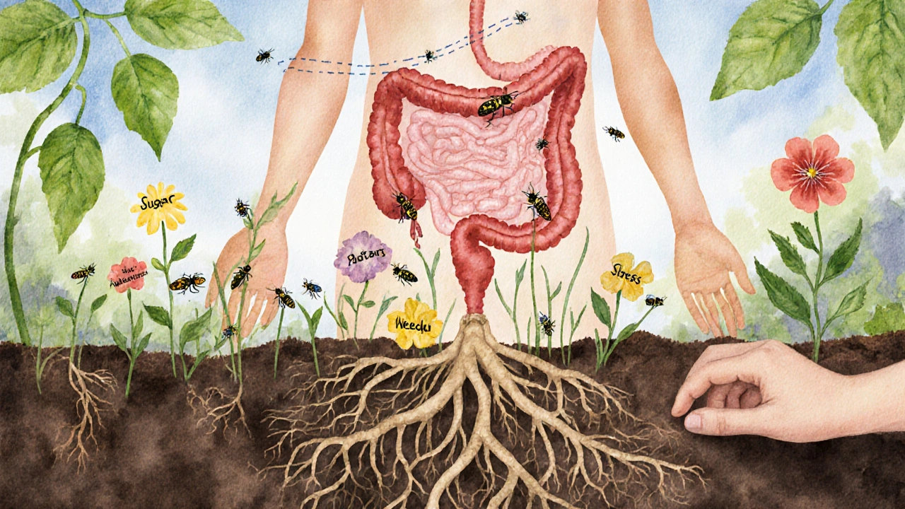  lidské tělo jako zahrada, kde laktobacily jsou užitečným hmyzem ochraňujícím zdraví.