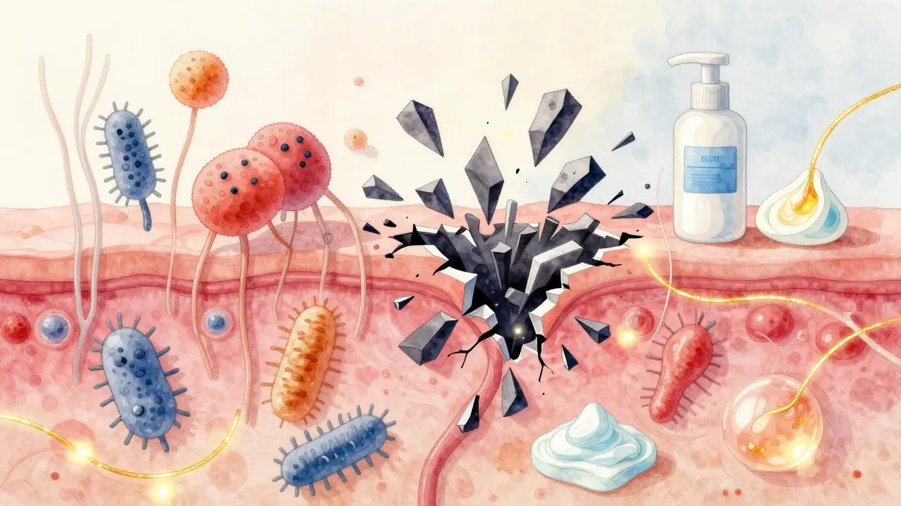 Skrytý mikrobiom pleti v harmonii s přírodními látkami, proti agresivním chemikáliím.