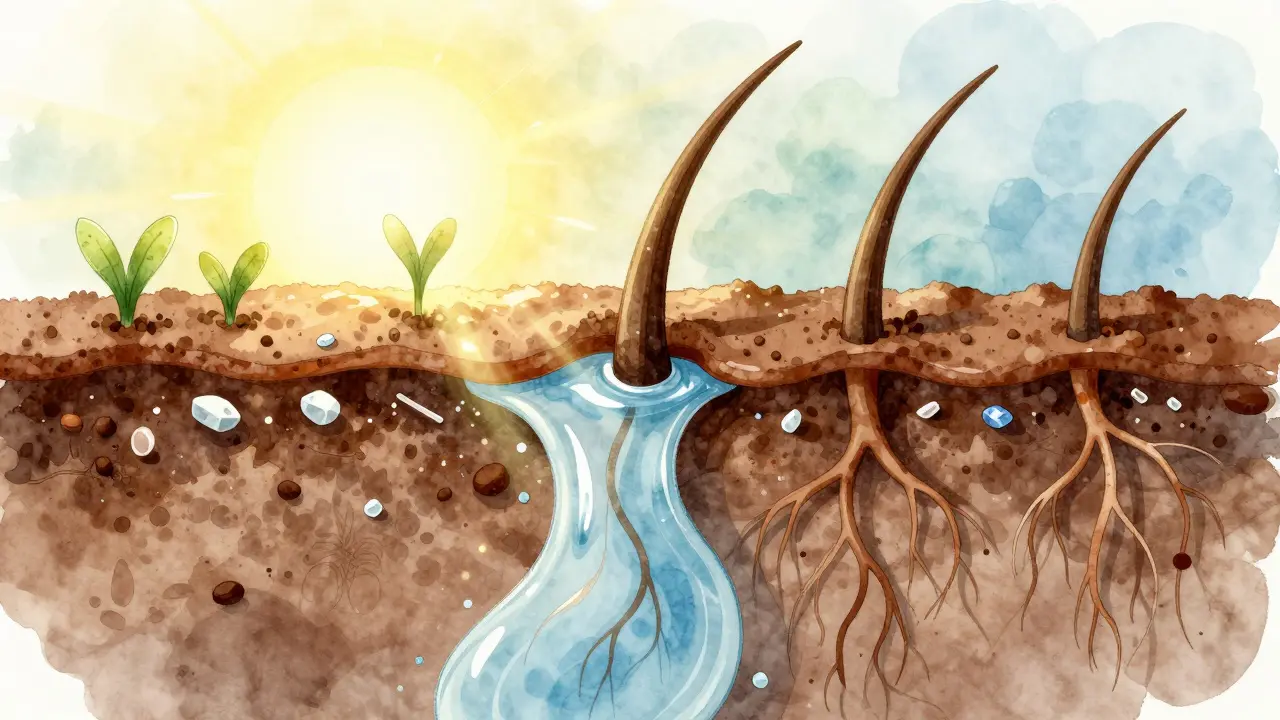 Vlasový folikul jako zahrádka, kde rostou nové vlasinky po obnově živinami a krvním oběhem.