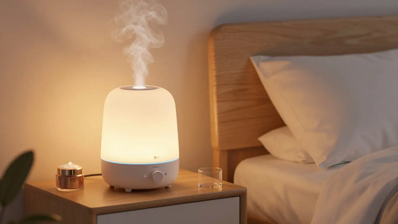 Zvlhčovač a noční krém v zimním prostředí