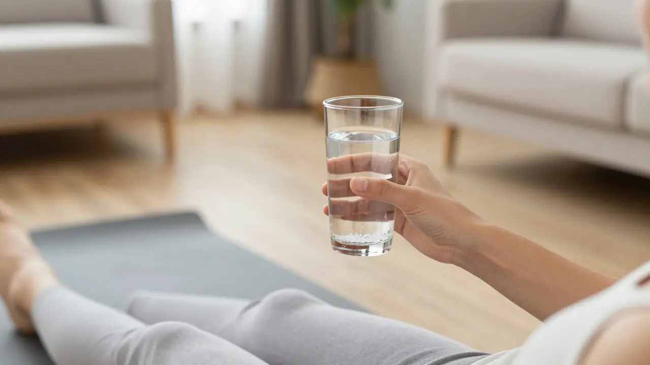 Klidná scéna odpočinku a hydratace jako součást detoxikačního procesu