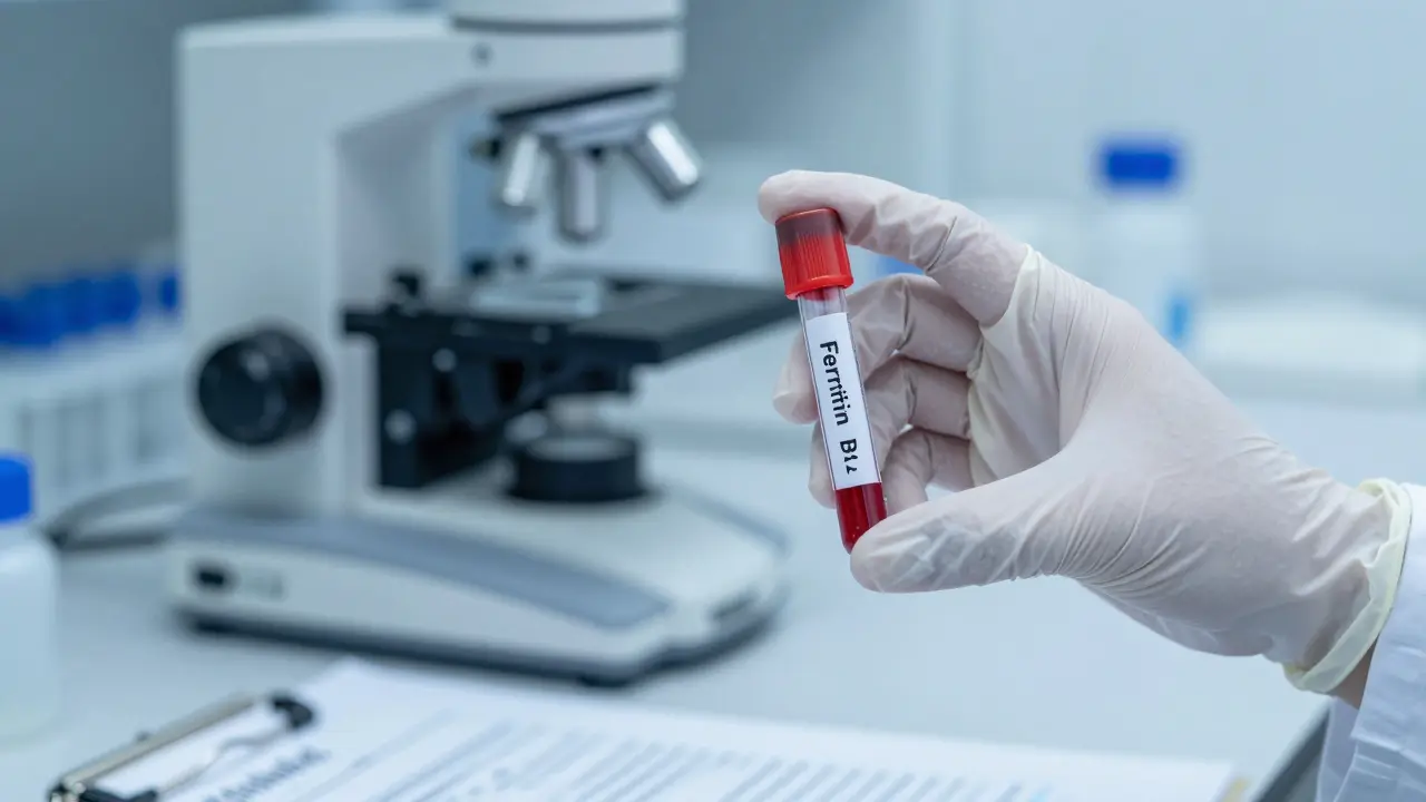 Krevní vzorek v laboratoři pro diagnostiku deficitů živin