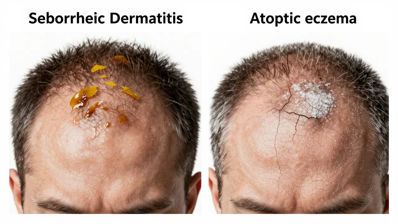 Srovnání seboroické dermatitidy a atopického ekzému na hlavě