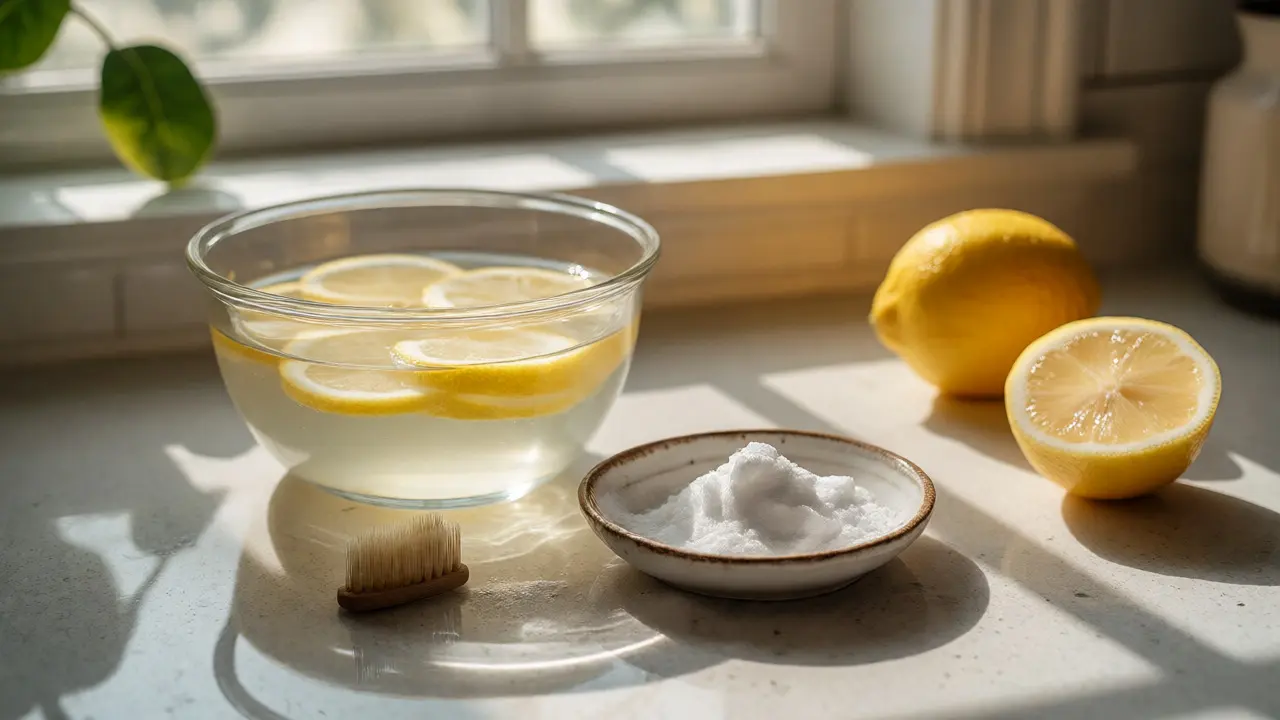 Domácí prostředky na bělení nehtů: citron a soda