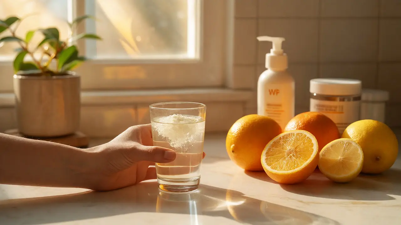 Ranní rutina s rybím kolagenem a citrusovými plody pro hydrataci pleti