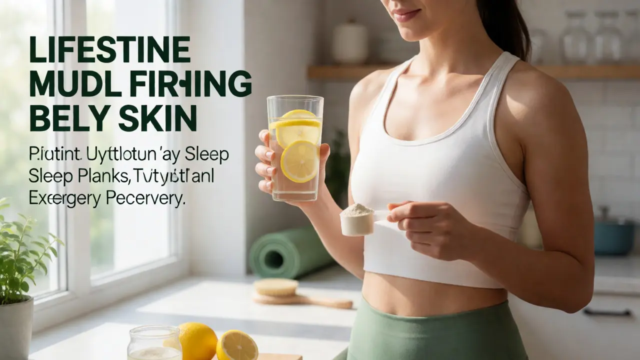 Žena připravující ranní dávku kolagenu s vitaminem C