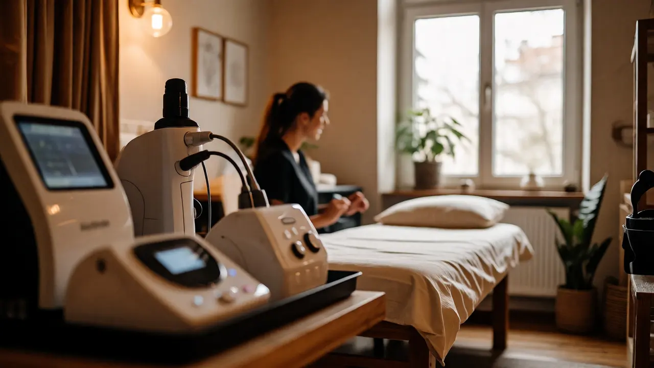 Interiér butikového studia Face Therapy s konzultací klientky